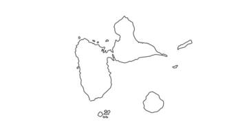 geanimeerd schetsen kaart van Guadeloupe in Frankrijk video