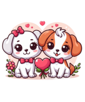 ai generiert Valentinsgrüße Tag Paar Hund Illustration T-Shirt Design Elemente png