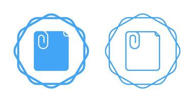 Paperclip with paper Vector Icon