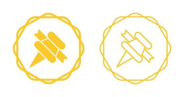 Pushpin with ribbon Vector Icon