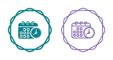 Calendar with clock Vector Icon