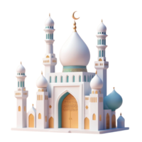 AI generated a 3d mosque with cloud on isolated transparent background png, generated with AI png