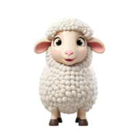 AI generated 3d ramadan sheep on isolated transparent background png, generated with AI png