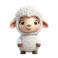 AI generated 3d ramadan sheep on isolated transparent background png, generated with AI png