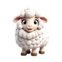 AI generated 3d ramadan sheep on isolated transparent background png, generated with AI png