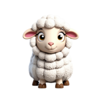 AI generated 3d ramadan sheep on isolated transparent background png, generated with AI png