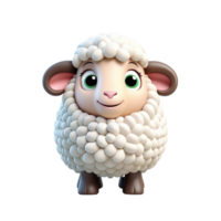 AI generated 3d ramadan sheep on isolated transparent background png, generated with AI png