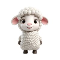 AI generated 3d ramadan sheep on isolated transparent background png, generated with AI png