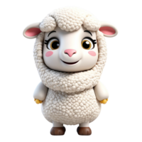 AI generated 3d ramadan sheep on isolated transparent background png, generated with AI png