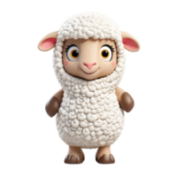 AI generated 3d ramadan sheep on isolated transparent background png, generated with AI png