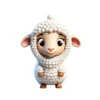 AI generated 3d ramadan sheep on isolated transparent background png, generated with AI png