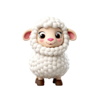 AI generated 3d ramadan sheep on isolated transparent background png, generated with AI png