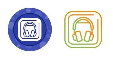 Headphones Square Vector Icon