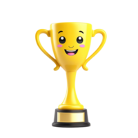 AI generated 3d render trophy cup winner success champion icon on isolated transparent background png, generated with AI png