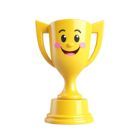AI generated 3d render trophy cup winner success champion icon on isolated transparent background png, generated with AI png