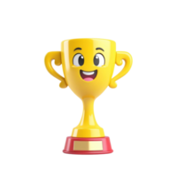 AI generated 3d render trophy cup winner success champion icon on isolated transparent background png, generated with AI png