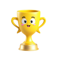 ai generiert 3d machen Trophäe Tasse Gewinner Erfolg Champion Symbol auf isoliert transparent Hintergrund png, generiert mit ai png