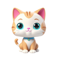 AI generated a 3d cat on isolated transparent background png, generated with AI png