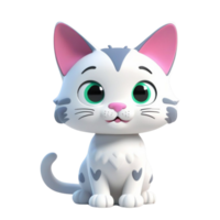 AI generated a 3d cat on isolated transparent background png, generated with AI png