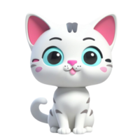 AI generated a 3d cat on isolated transparent background png, generated with AI png