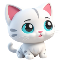AI generated a 3d cat on isolated transparent background png, generated with AI png