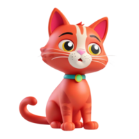 AI generated a 3d cat on isolated transparent background png, generated with AI png