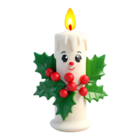 AI generated 3d candle in the form of a snowman on isolated transparent background png, generated with AI png