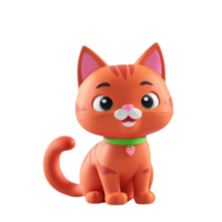 AI generated a 3d cat on isolated transparent background png, generated with AI png