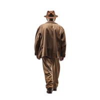 AI generated Old man walked with his back turned, Generative Ai png