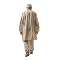 AI generated Old man walked with his back turned, Generative Ai png