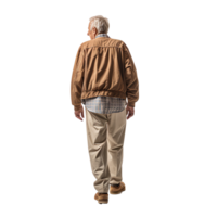AI generated Old man walked with his back turned, Generative Ai png