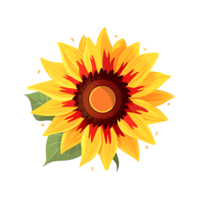AI generated Radiant Sunflower Blossom Vibrant Yellow Petals, Nature's Beauty Captured in Sunny Field png
