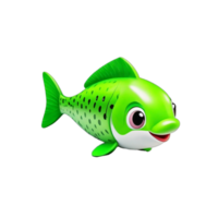 AI generated Cartoon aquarium or sea fish characters isolated on transparent background PNG AI Generative