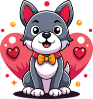 cute dog on valentine's day png