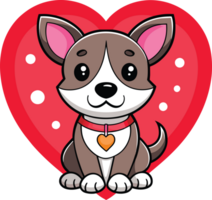 cute dog on valentine's day png