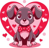 cute dog on valentine's day png