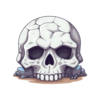 AI generated Skull stone art illustrations for stickers, tshirt design, poster etc png