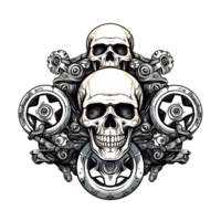 AI generated Skull art illustrations for stickers, tshirt design, poster etc png