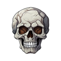 AI generated Skull stone art illustrations for stickers, tshirt design, poster etc png