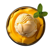 AI generated Mango ice-cream isolated on png background