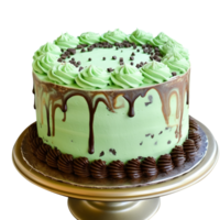 ai generado menta chocolate chip pastel aislado en png antecedentes