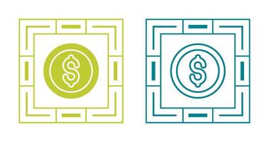 Dólar estadounidense circulo vector icono