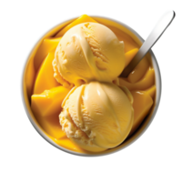 AI generated Mango ice-cream isolated on png background