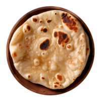 AI generated Indian naan bread isolated on png  background