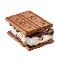 ai generiert Vanille, Schokolade und Chocochip Eis Sandwich isoliert auf png Hintergrund