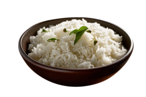 AI generated Cooked white rice isolated on png background