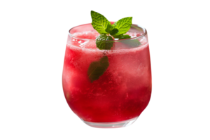 AI generated Mint and rasp berry drink isolated on png background