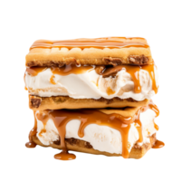 ai generiert Vanille, Schokolade und Chocochip Eis Sandwich isoliert auf png Hintergrund