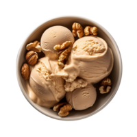 AI generated Hazelnut ice-cream isolated on png background