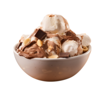 AI generated Chocolate vanilla Ice-cream isolated on png background